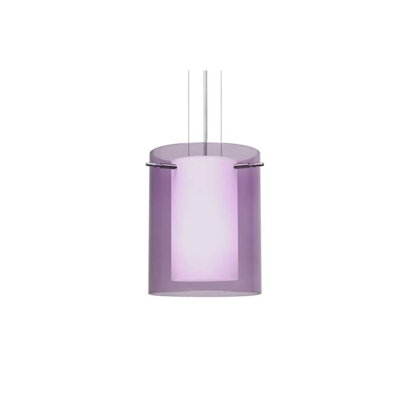 Besa Lighting Pahu 8 Cable Pendant, Trans. Amethyst/Opal, Satin Nickel Finish, 1x100W Incandescent 1KG-A00607-SN - main